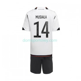 Koszulka Niemcy Musiala 14 Dziecięcy Domowe Koszulki Piłkarskie World Cup 2022 Krótki Rękaw